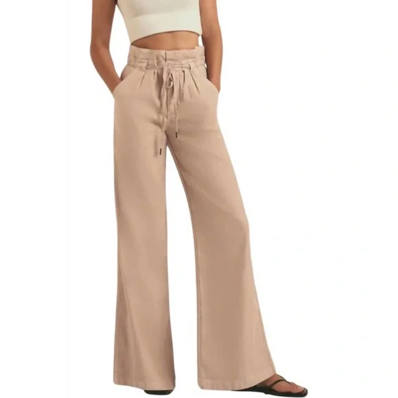 New Favorite Daughter linen wide leg pants in warm sand (beige) - Small - Picture 2 of 8